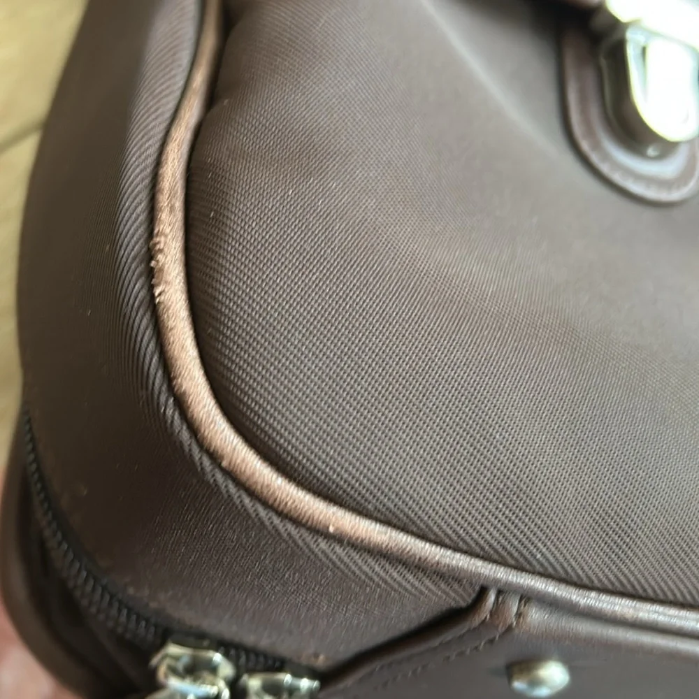 COACH Vintage Brown Classic Leather & Nylon Briefcase Messenger Bag #5113